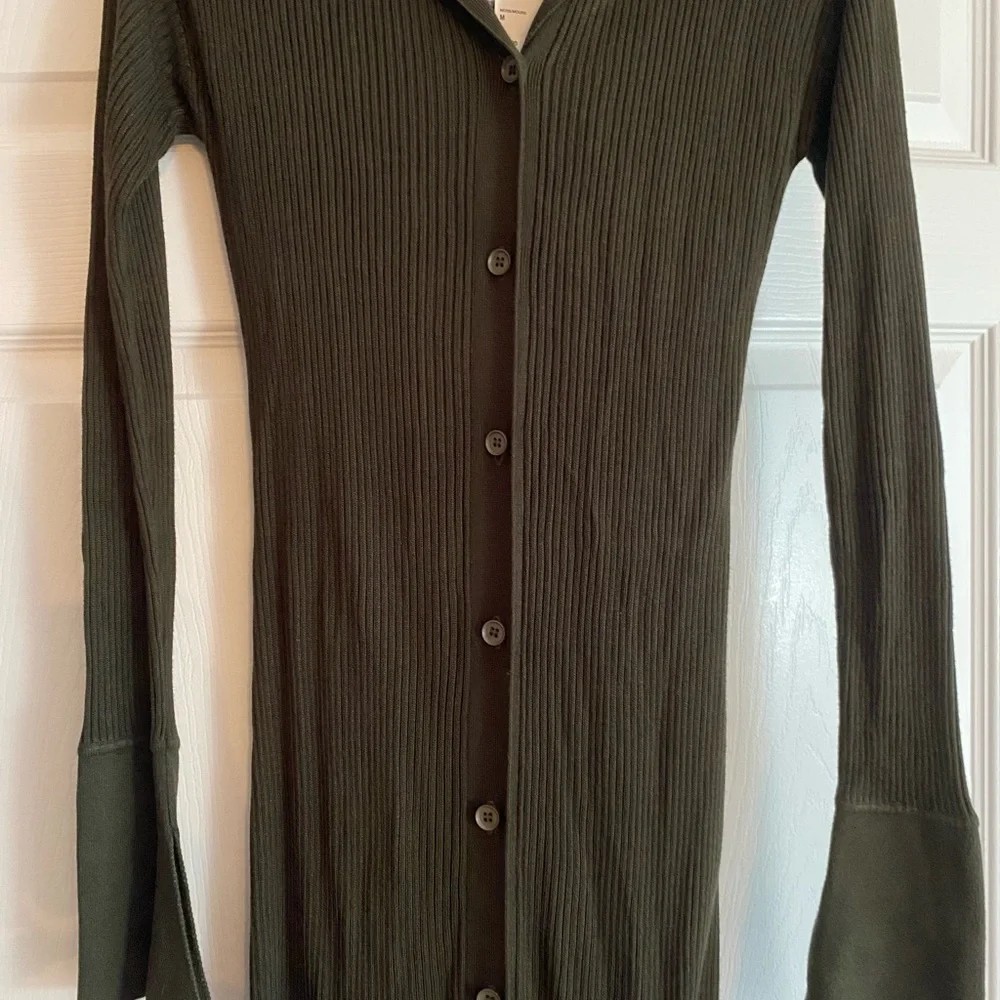 BNWT Vintage Urban Outfitters Olive Green Duster Cardigan/Maxi Dress - Picture 2 of 9